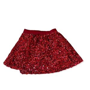 Red Sequins Girls Skirt
